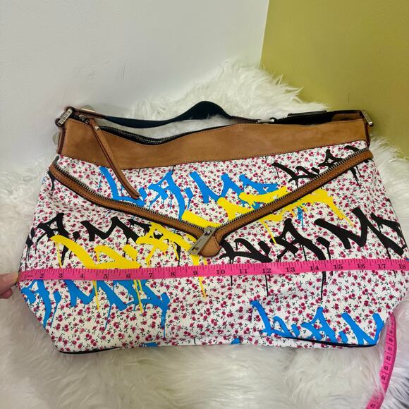 L.A.M.B. Gwen Stefani Y2K VTG Ditzy Floral Graffiti Hobo Grandvale Handbag - Picture 10 of 16